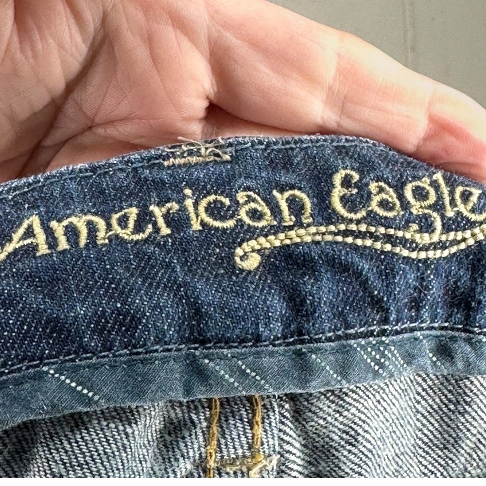 Y2K American Eagle‎ Dark Wash Flare Jeans Denim Women's 10 Regular - Picture 6 of 6